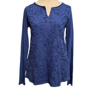 Lucky Brand Cotton Blue Top Long Sleeve Size S New with Tags
